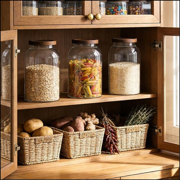 88 oz large glass storage jars with airtight acacia lid